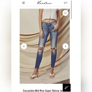 KanCan Classic Blue Ripped Skinny Jeans